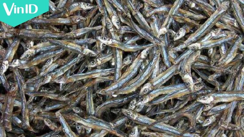 Cá cơm khô được sơ chế sạch sẽ và để ráo nước trước khi rim