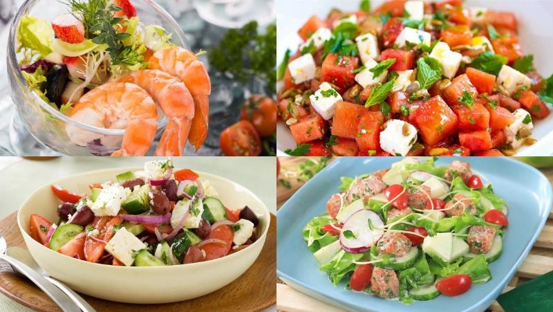 Salad hoa quả kết hợp với các món ăn khác