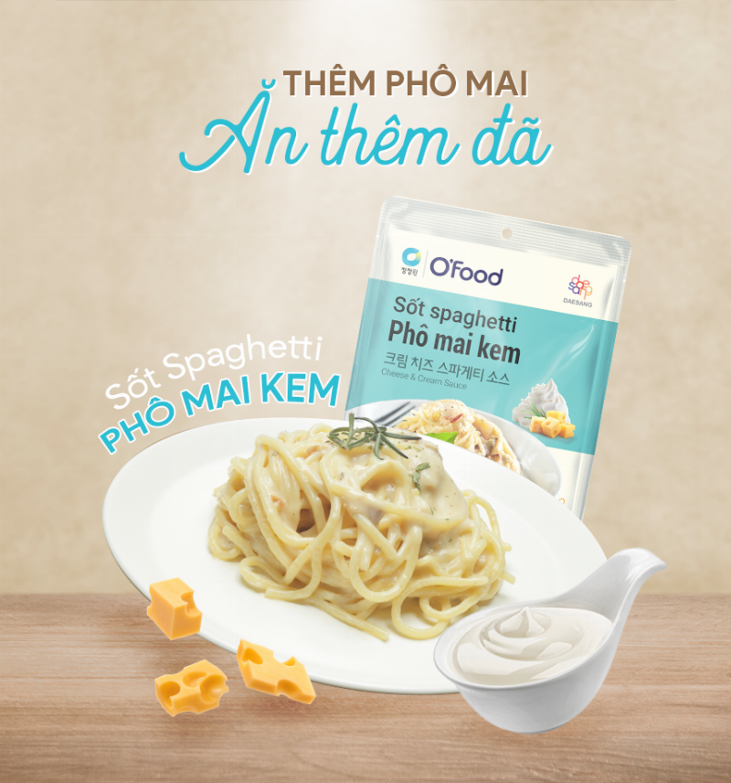 Món mì ý sốt kem hoàn chỉnh