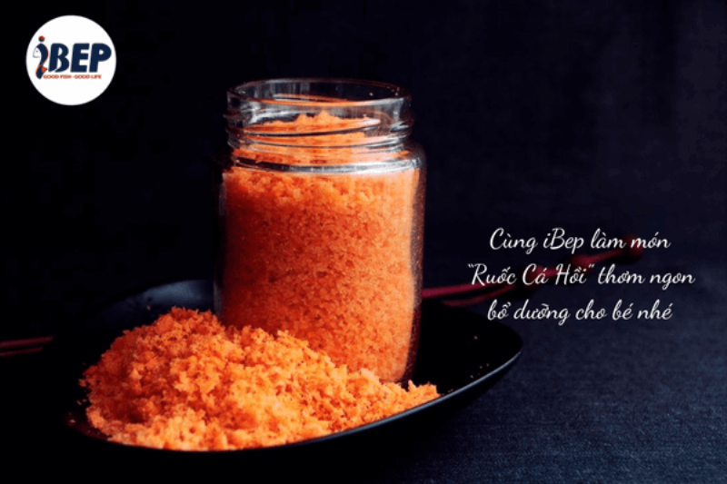 Hũ ruốc cá hồi tự làm tại nhà giàu dinh dưỡng cho bé