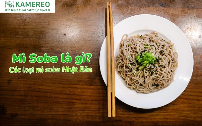 Mì soba lạnh (Zaru soba) được trình bày trên rổ tre, ăn kèm nước chấm Tsuyu lạnh và các loại gia vị như hành lá, wasabi, thể hiện cách thưởng thức mì soba phổ biến.