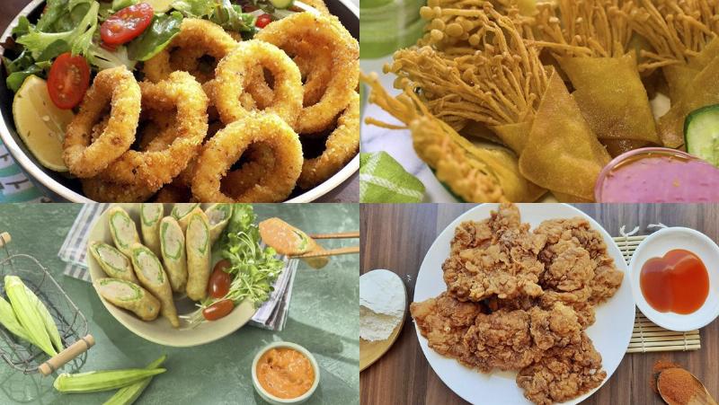 Mực chiên giòn rụm vàng ươm, hấp dẫn, món ăn vặt và khai vị được nhiều người yêu thích.