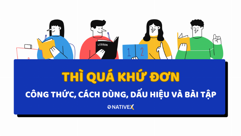 Hình ảnh minh họa các ví dụ câu sử dụng thì quá khứ đơn với các dấu hiệu nhận biết được tô sáng